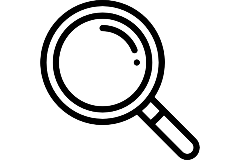 A magnifying glass icon