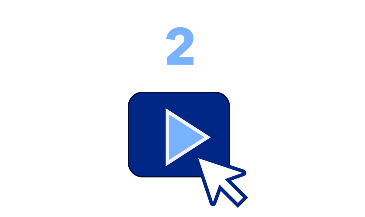 Step 2. Play button with a mouse hovering over it, signaling it is on demand.
