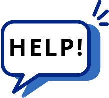 Speech bubble that reads, "Help!"