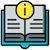 Information icon over an open book