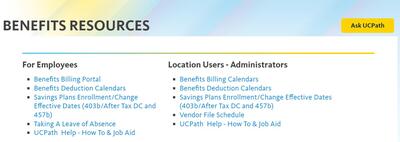 Benefits Resources page Benefits Resources page