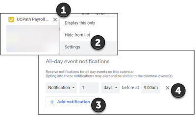 Steps to make event notifications in google calendar